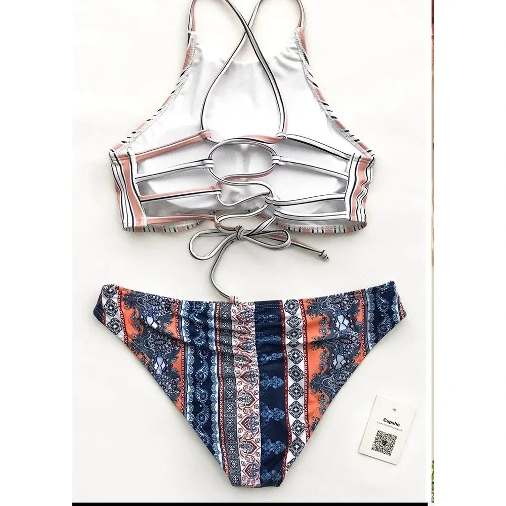 Cupshe Redolent Of The‎ Ocean Tank Bikini Set size M